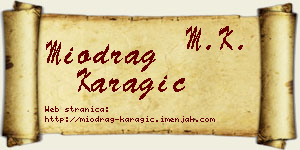 Miodrag Karagić vizit kartica